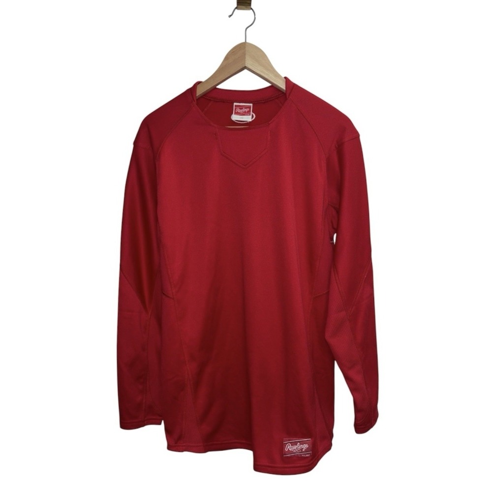 Rawlings NWT Men's Small Dugout Fleece Pullover Sweatshirt Red UDFP3 Baseball